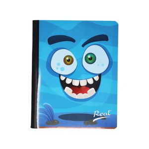 Cuaderno cosido 100hjs cuadros económico Monstruo azul