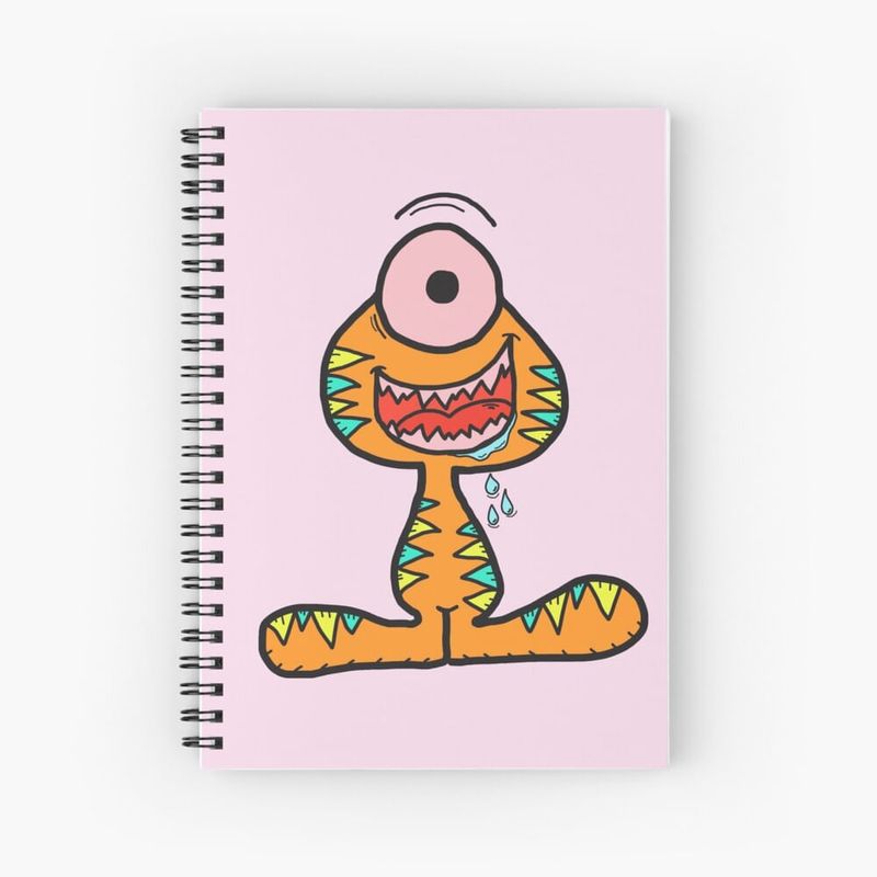 Cuaderno-espiral-A4-100hjs-cuadros-economico-Monstruo-naranja