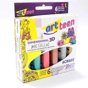 Dimensional 3D metálica caja de 6 colores