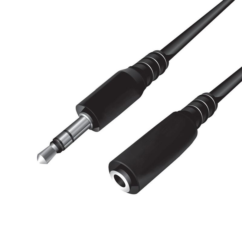 Cable Extensión de Audio 3.5mm Macho A 3.5mm Hembra de 1.5mt - ARGOM -  ARGCB0038