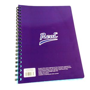 Cuaderno espiral A4 100 hojas 1 línea económico Morado