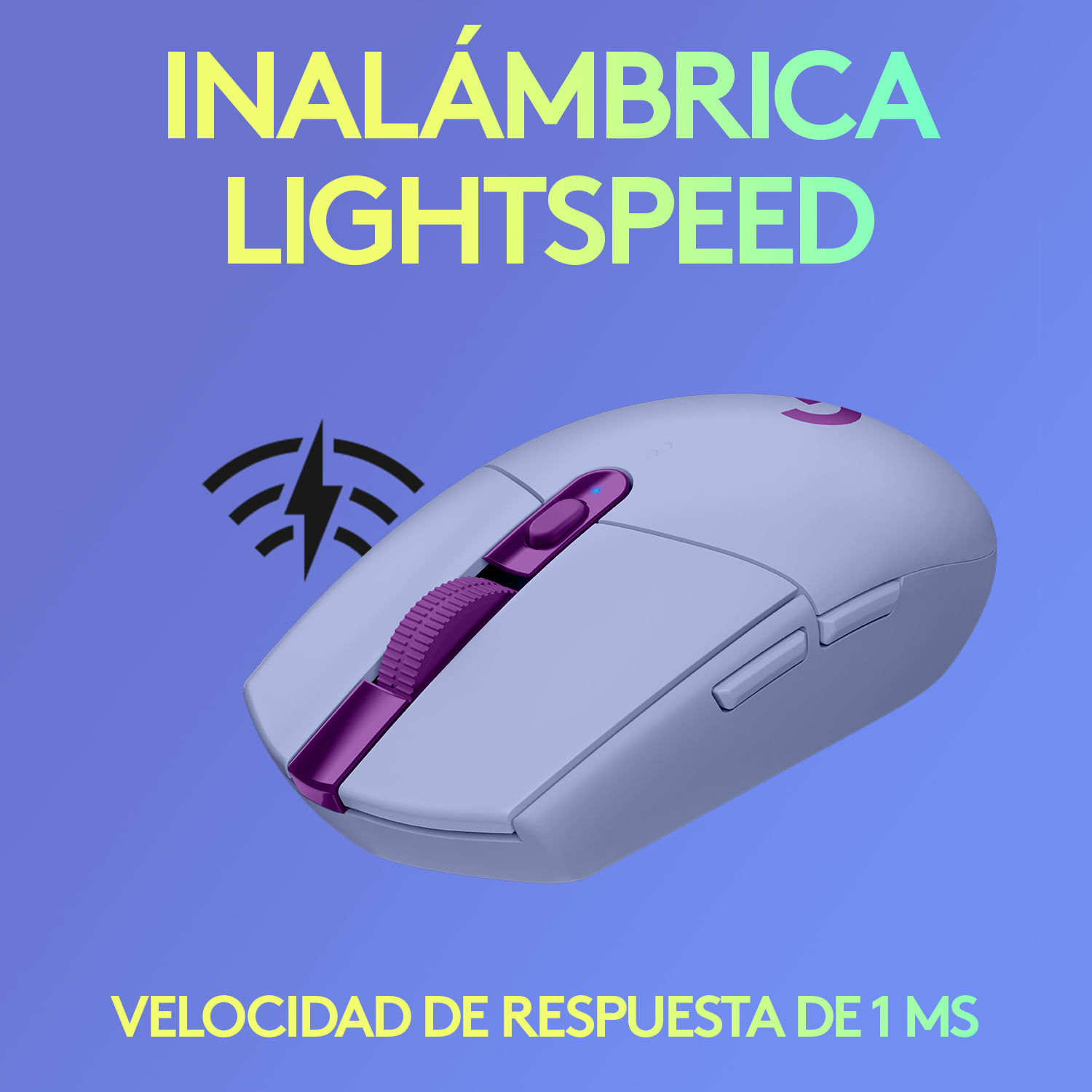 Mouse inalámbrico Logitech G305 LIGHTSPEED para gaming Lila