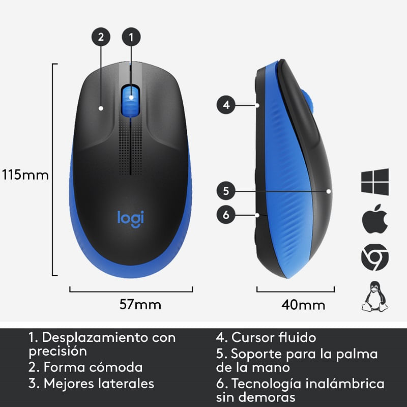 Mouse-Wireless-LOGITECH-M190-Azul-Negro-5