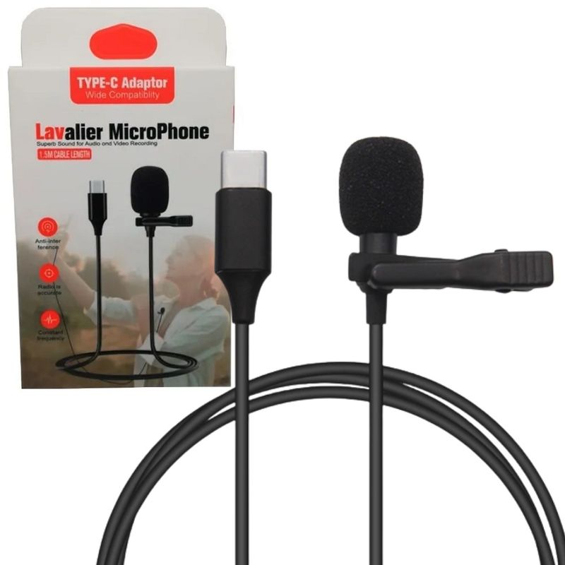 Micrófono Lavalier de Solapa para Celular USB C