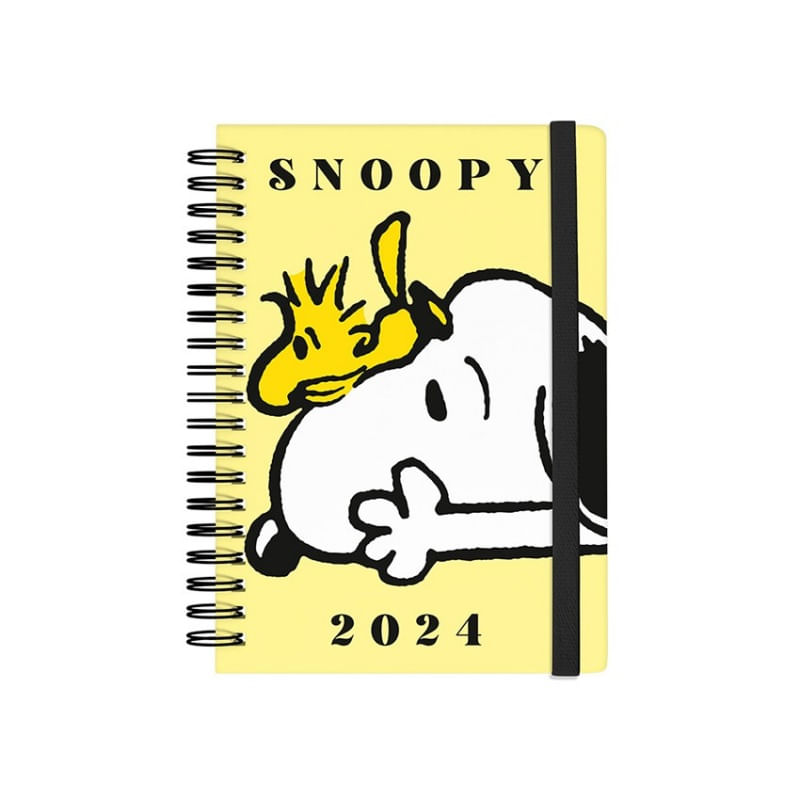 AGENDA ANUAL SNOOPY MINI 2024 A6 AMARILLA