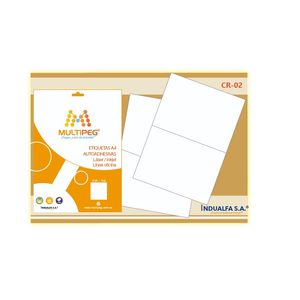 Etiquetas Adhesivas Cr-02 21cmx14.85cm Blanco 02un Cjx10hjs L/I