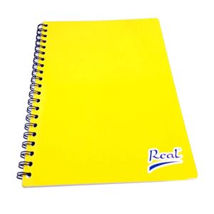 Cuaderno Espiral A5 100hjs Cuadros Economico Amarillo