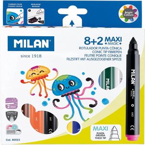 Marcador Escolar Pta Fina Mágico Colores Jgo 10un 80023 Milan