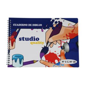 Cuaderno Espiral A4 #5 30hjs Con Margen De Dibujo Económico