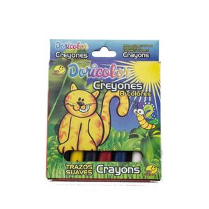 Crayones colores cortos delgados jgox08un vivos cja cartón