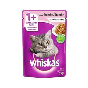 Whiskas Comida P/Gato Adulto Alimento Húmedo Salmon 85gr