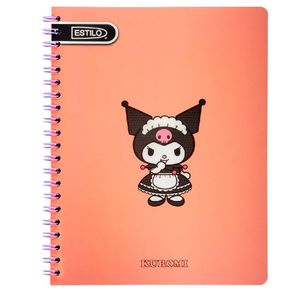 Cuaderno Espiral A4 100hjs Cuadros Kuromi