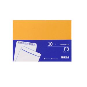 Sobres Manila F3/23cmx32.4cm 75grs Pqtx10un