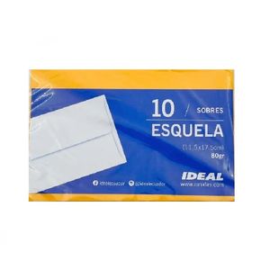 Sobres Bond Esquela/11.5cmx17.5cm Naranja Pqtx10un