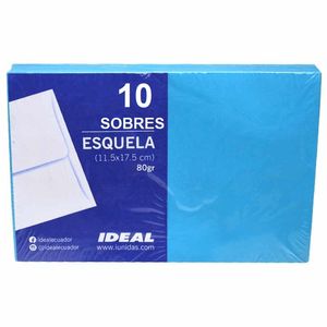 Sobres Bond Esquela/11.5cmx17.5cm Celeste Pqtx10un