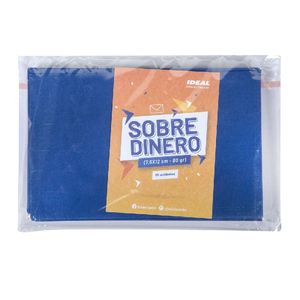 Sobre Monedero 7.5x12cm 80 Gr Pqx10 Azul