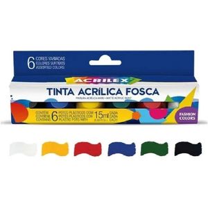 Pintura Acrílica Mate Caja de 6 Colores