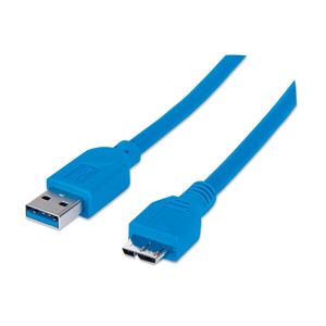 Cable Usb3.0 Am-Micro Bm Manhattan Blindado 1m. Azul 325424