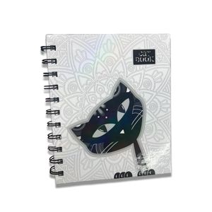 Libreta Espiral #2 A6 100Hjs Cuadros Pasta Dura Cat Book