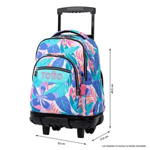Mochila Escolar Ruedas Renglon Estampado Mujer