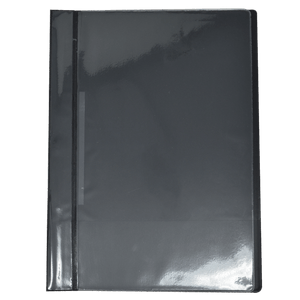 Folder Plastico Oficio Negro Tapa Transparente Con Vincha