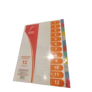 Separadores Plásticos A4 1-12 Numerado Fdax12un