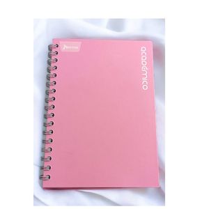 Cuaderno Espiral A5 100hjs Cuadros Economico Rosado Pastel