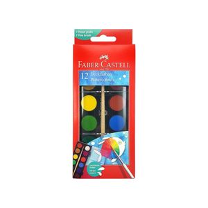 Acuarela 12 Colores Cja Plástica Escolar Con Pincel 125011