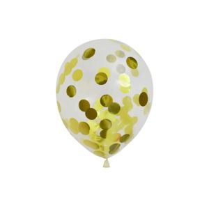 Globo Inf #12 Transparente Confeti Dorado Fdax6un