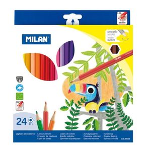Lápices de Colores Largos Hexagonales Jgox24un Mina 3.5mm