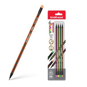 Lápiz Grafito Hb# Borrador Triangular Vivo Blister Und