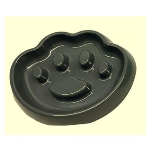 Plato Comedero Lento Para Perro Patita Gris 530ml