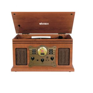 Vitrola 8 En 1 Vinil Bluetooth Cassette Cd Usb Sd Am/Fm