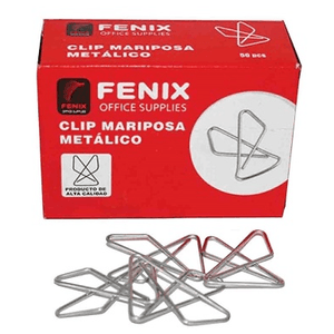 Clips Plateado Mariposa Caja X50 UN