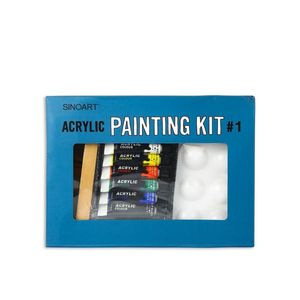 Set Arte Bastidor /Pincel/Acrílicos/Paleta/Caballete Sfs001