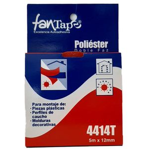 Cinta Adhesiva Doble Faz Polyester 12Mmx5M