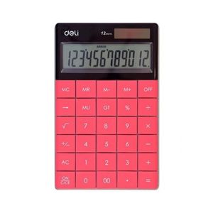Calculadora Deli Touch 2 Dig Solar SBorde Rojo 6927349449
