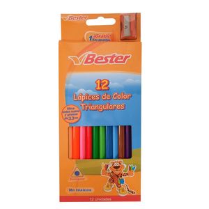 Lápices de Colores Largos Triangulares B Jgox12un
