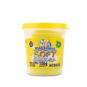 Masa para moldear 150grs amarillo en vaso soft glitter