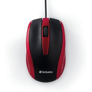 Mouse USB  VERBATIM  Corded  Rojo