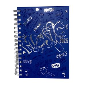 Agenda Diaria 2025 Anillada Monza Azul Music 133