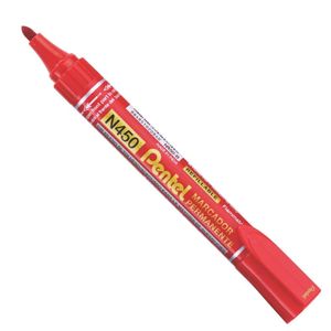 Marcador Permanente Pta Redonda Rojo Recargable N450-B