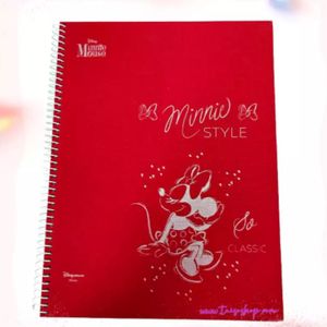 Cuaderno Espiral A4 100hjs Cuadros Pasta Dura Minnie