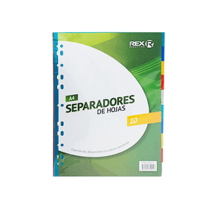 Separadores Plásticos A4 Colores Fdax10un