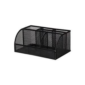 Organizador De Escritorio 8903 Metal Negro 7erv.