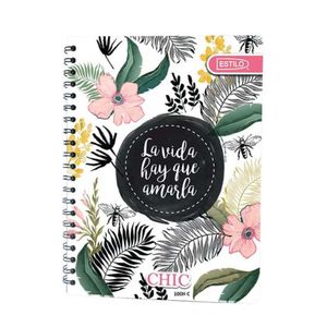 Cuaderno Espiral A4 100hjs Cuadros Pasta Dura Chic