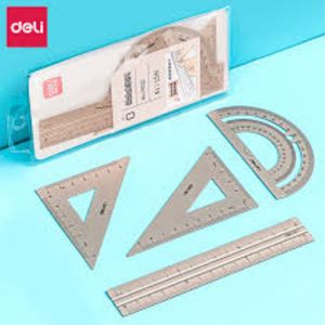 Juego Geométrico Regla 15cm 4pzs Aluminio 79532