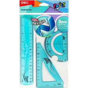 Juego Geométrico Regla 20cm 3pzs Flexible H22