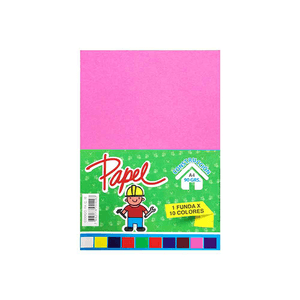 Papel Construcción 90grs A4 Pqtx10hjs