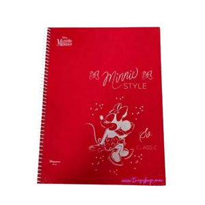 Cuaderno Espiral A hjs Cuadros Pasta Dura Disney Rojo Minnie